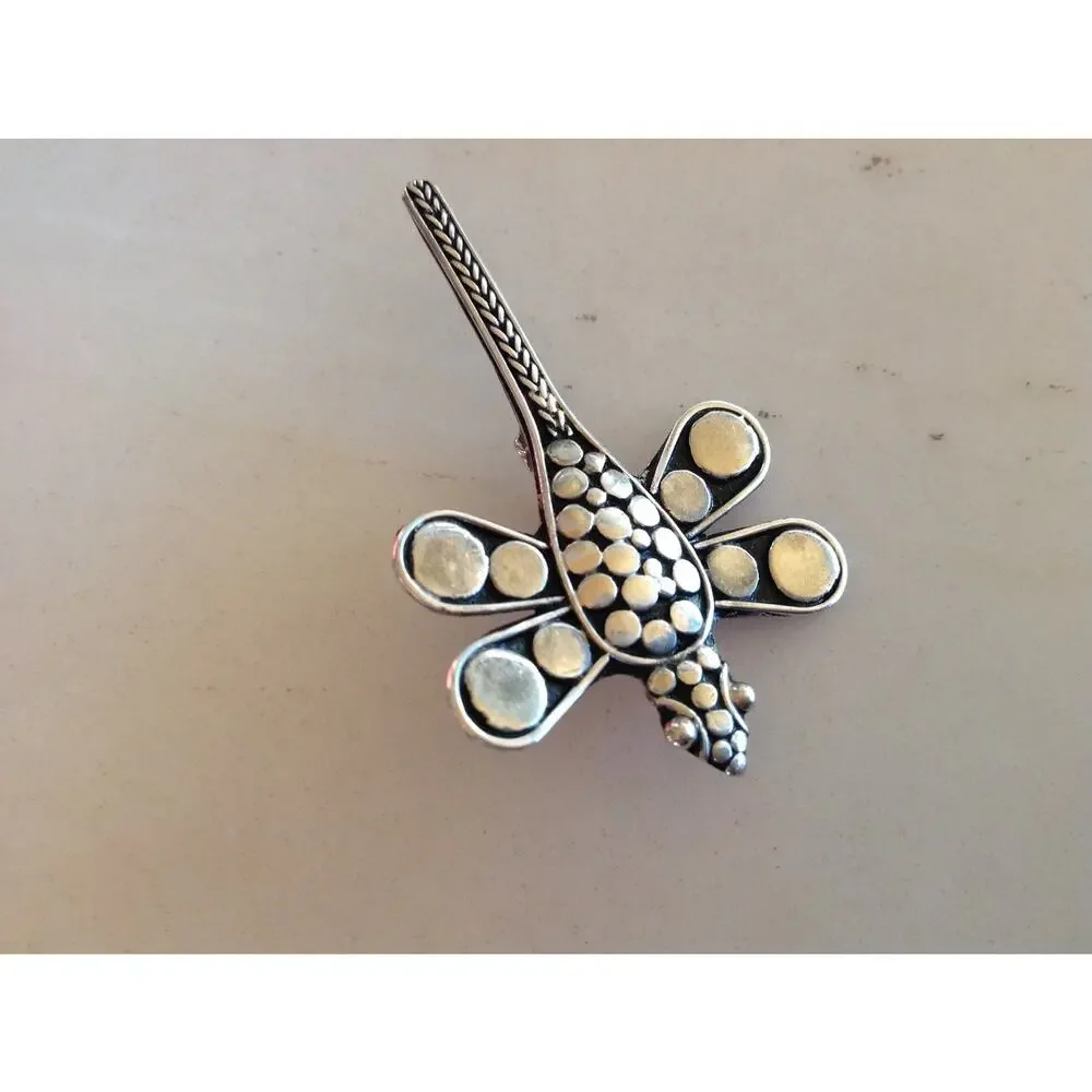 Sterling Silver DRAGONFLY Pin - Fine Detail Unique Artisan Handcrafted in Bali